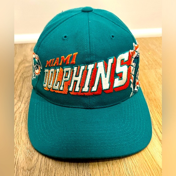 1991 Sports Specialties NFL ProLine Miami Dolphins Grid Wool Snapback Hat Cap - Picture 1 of 10